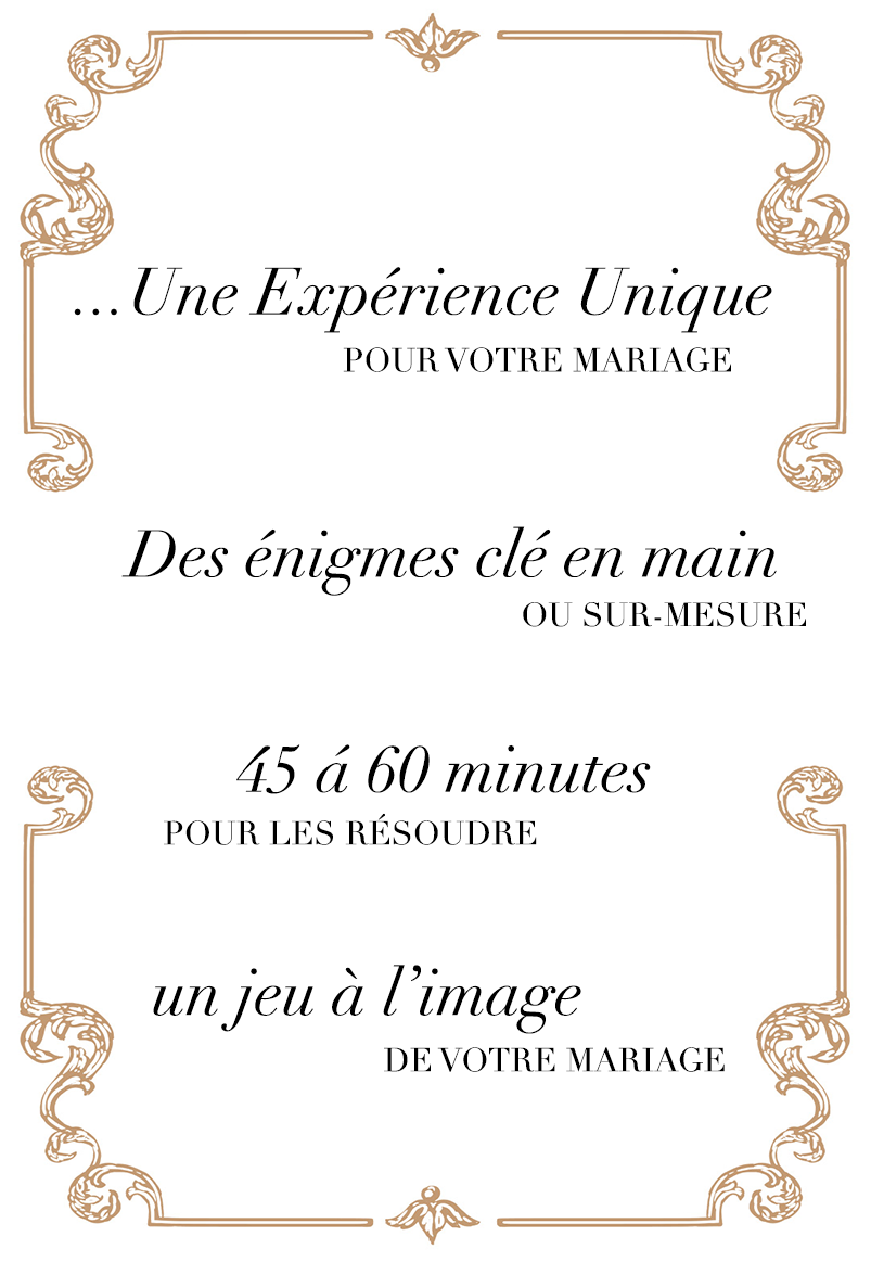 une image qui mets en avant les avantages de l escape game de mariage